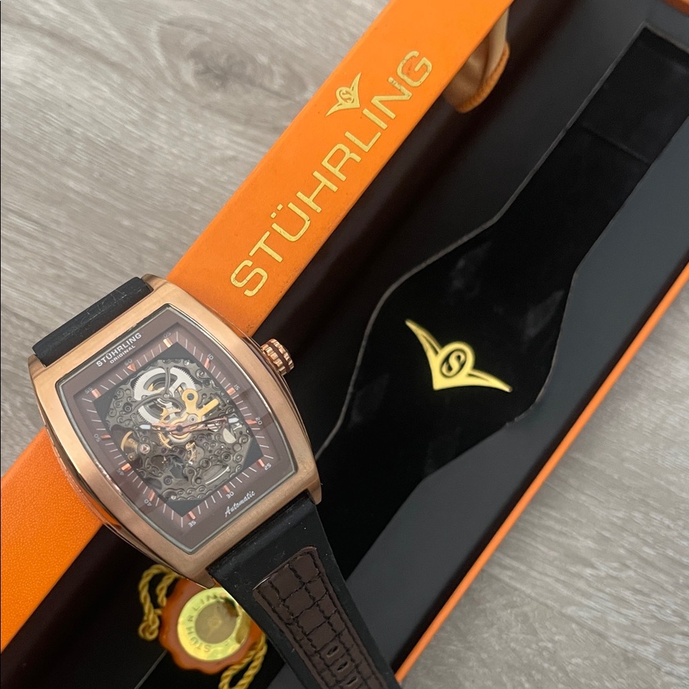 Stuhrling Original Rose Gold and Black Watch Automatic watch